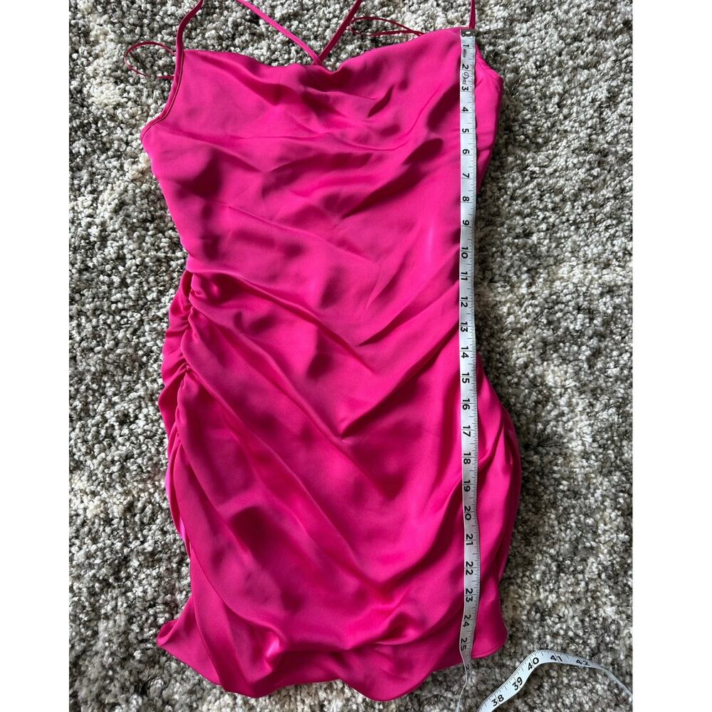 Ramy Brook Kiki size 0 Hot Pink Satin Bodycon Mini Dress NWT - Picture 5 of 11